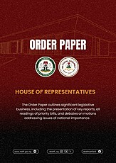 Order Paper for 21st May 2025