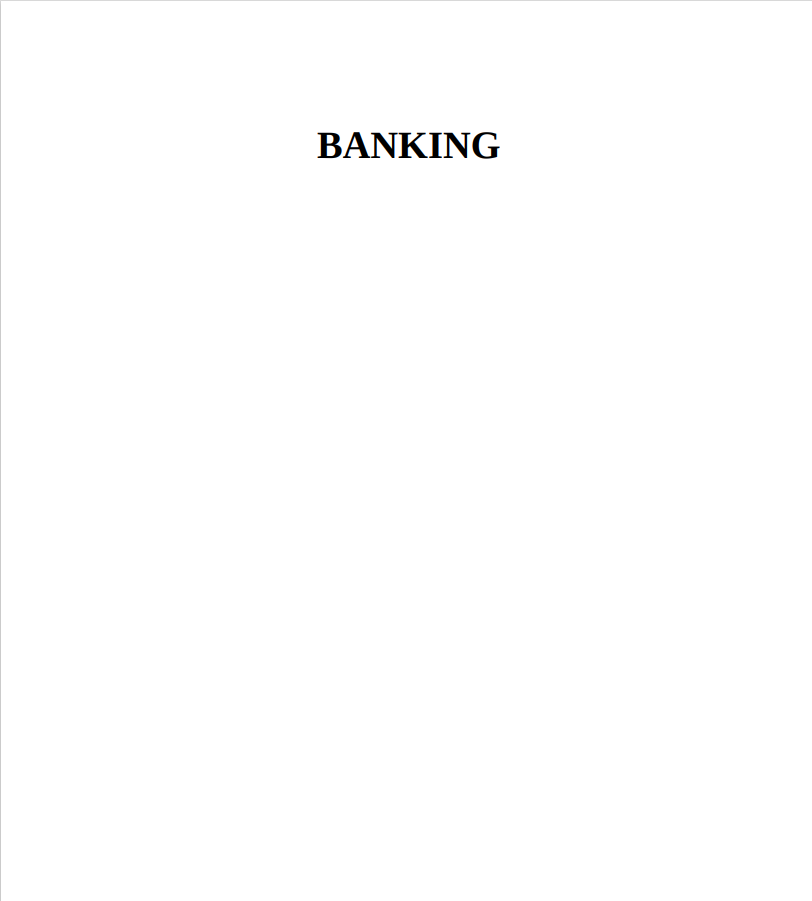 BANKING