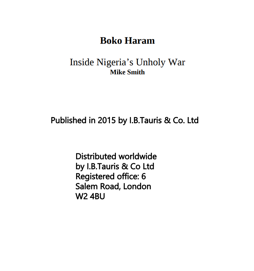 Boko Haram-Inside Nigeria’s Unholy War