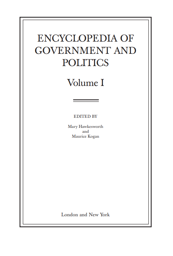 ENCYCLOPEDIA OF GOVERNMENT AND POLITICS