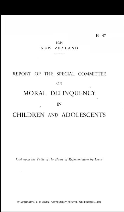 REPORT OF THE SPECIAL COMMITTEE ON MORAL DELINQUENCY IN CHILDREN AND ADOLESCENTS
