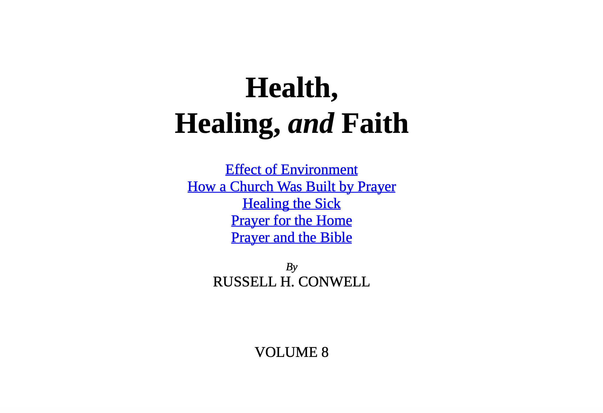 Health, Healing, and Faith