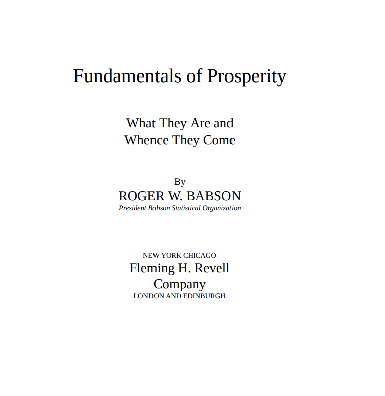Fundamentals of Prosperity