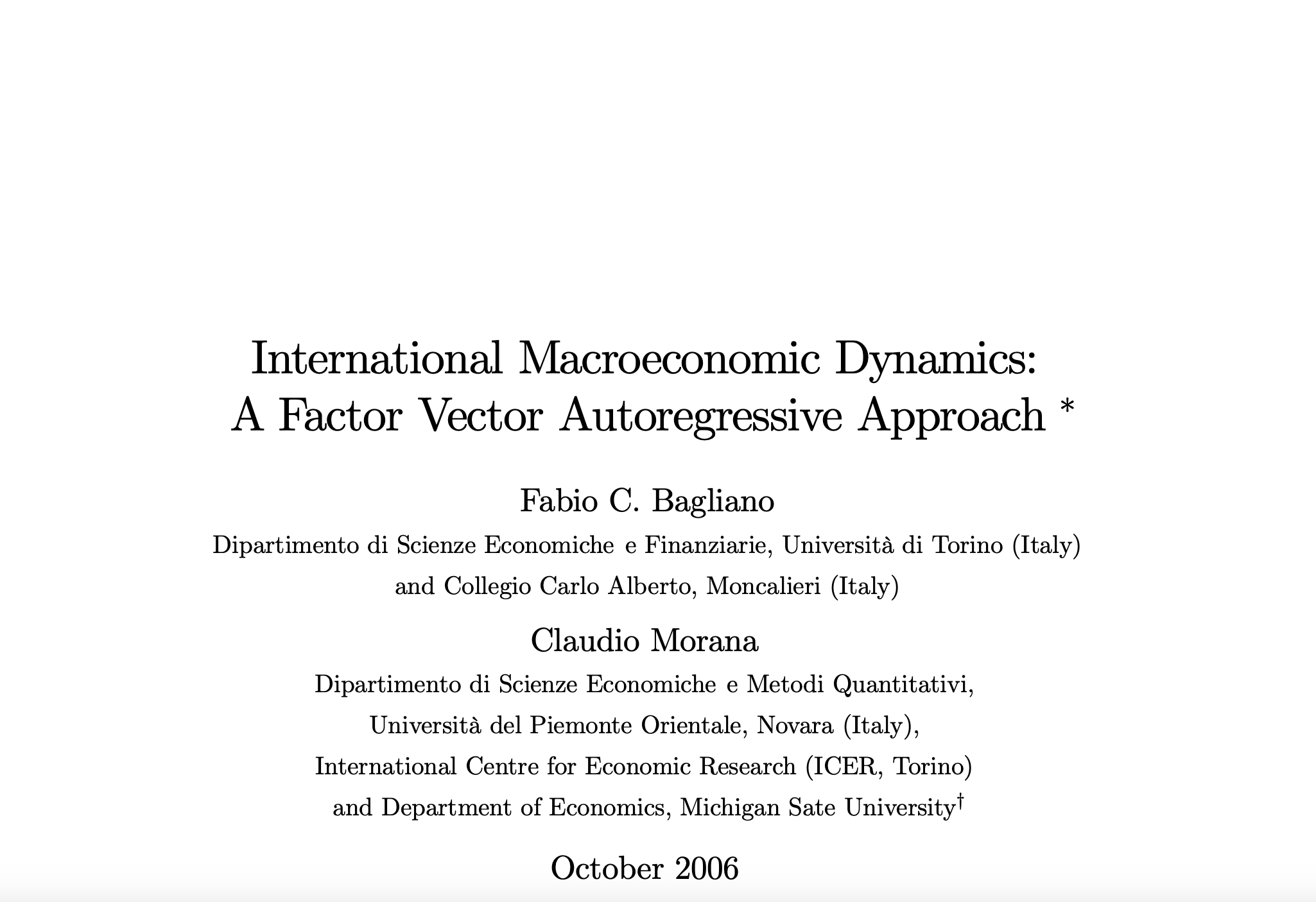 International Macroeconomic Dynamics: A Factor Vector Autoregressive Approach