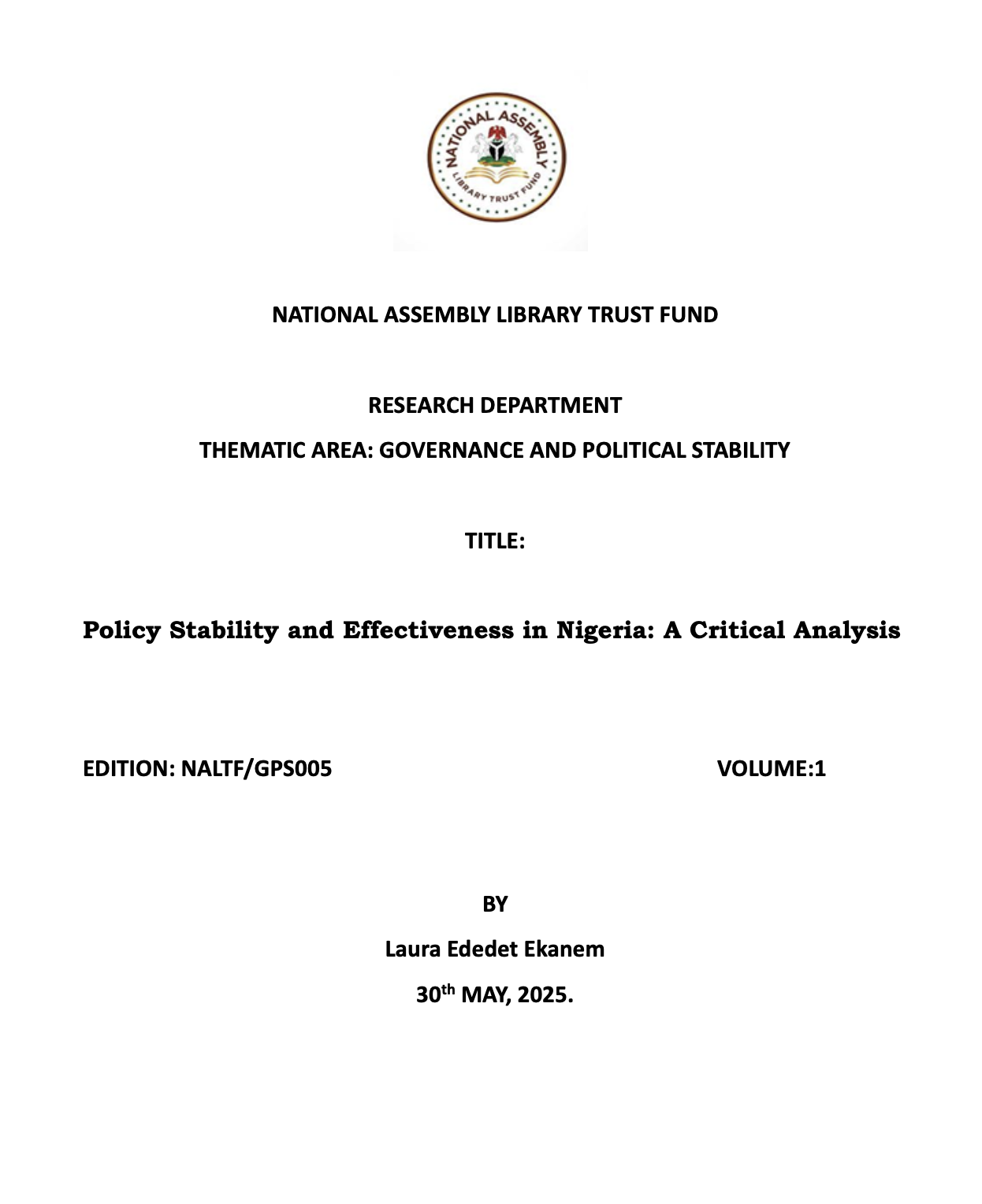 Policy Stability and Effectiveness in Nigeria: A Critical Analysis