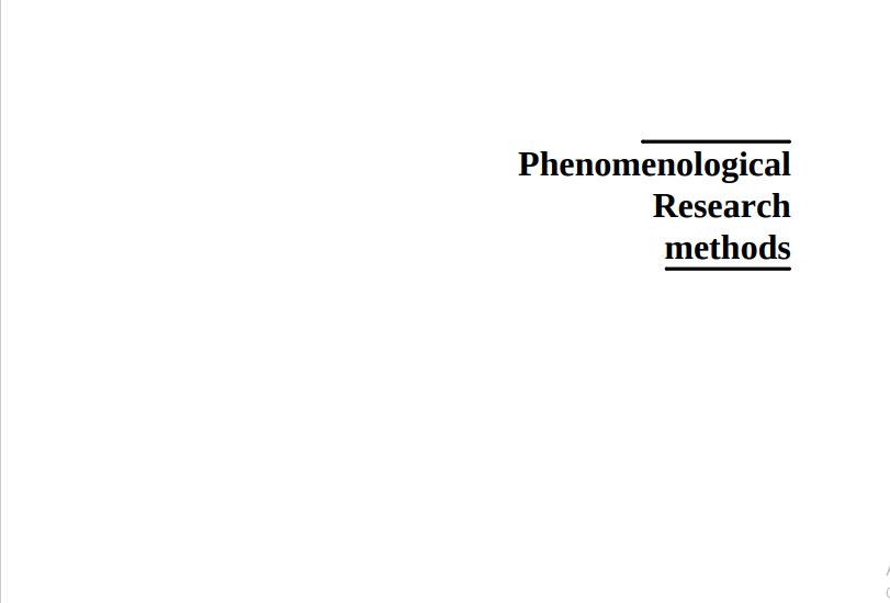 Phenomenological research methods