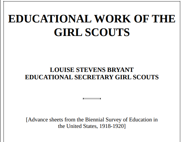 Educational works of the Girl Scouts